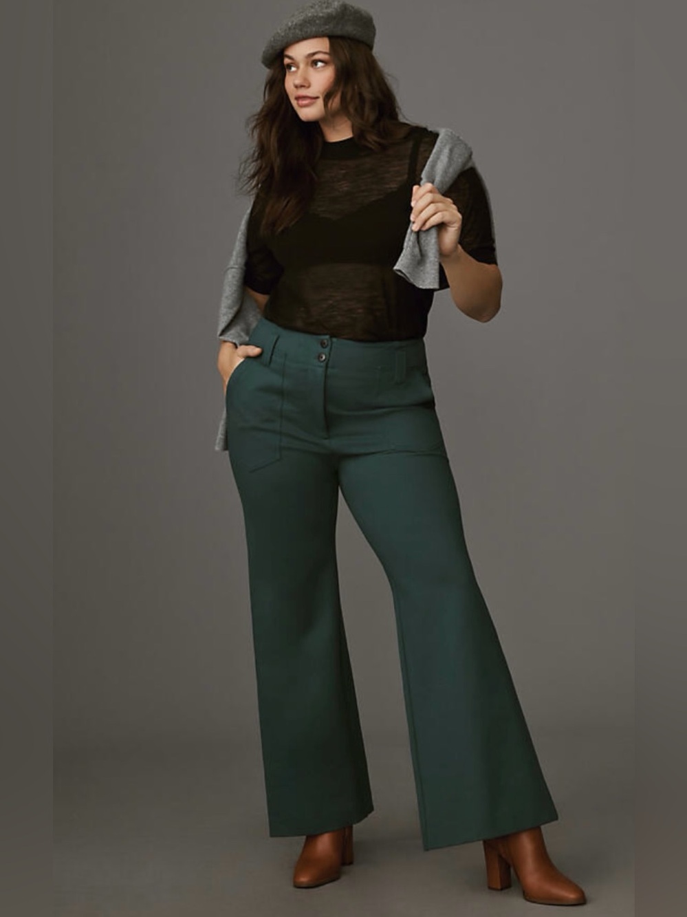 Anthropologie The Naomi Ponte Wide-Leg Flare Pants by Maeve 16 Tall